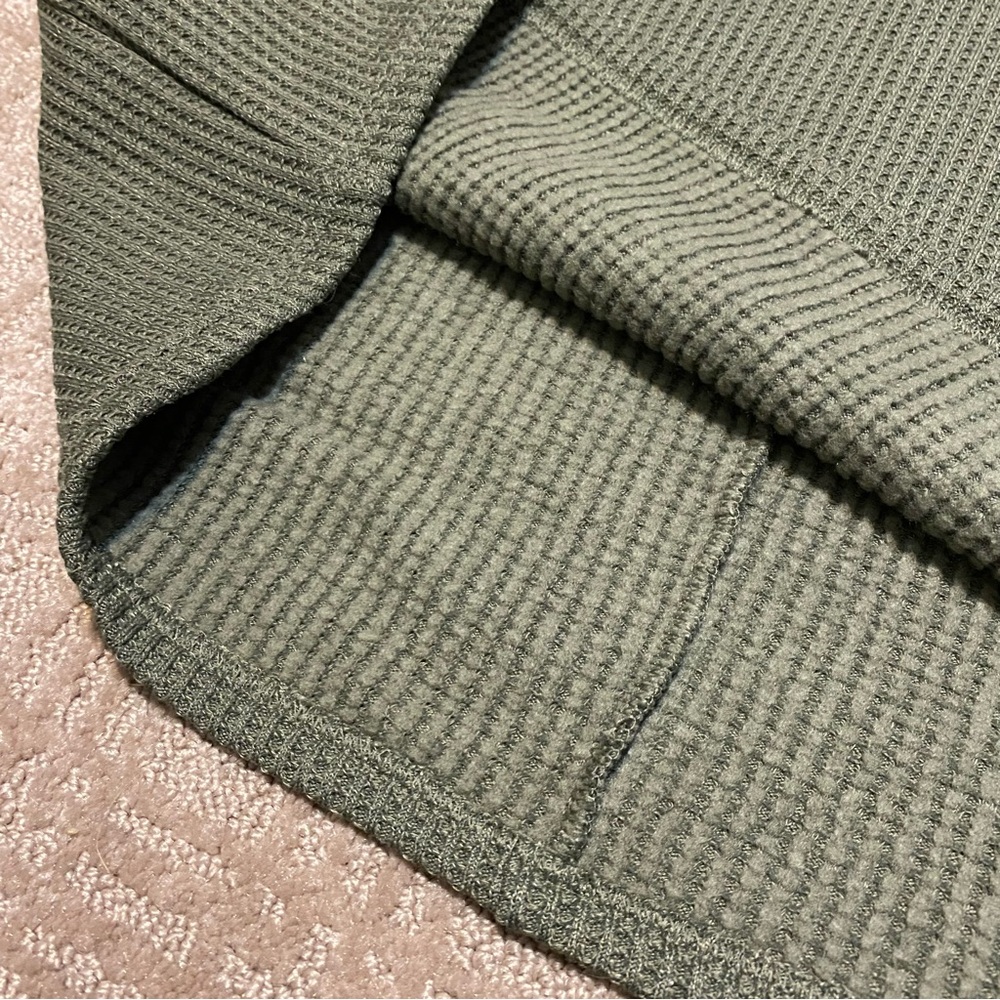 {Columbia} Holly Hideaway Waffle Cowl Neck Pullover | Olive Green ~ Size Medium - Picture 8 of 15